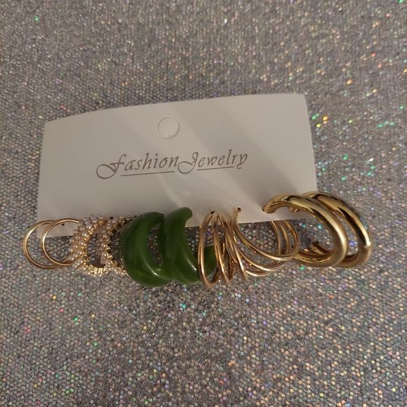 Bohemian Hoops Set -5 Pairs of Fashion Earrings - Picture 4 of 8